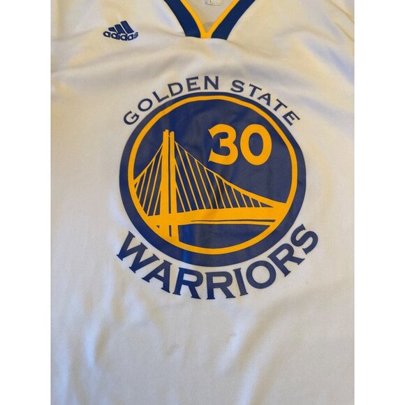 Adidas Golden State Warriors Stephen Curry Basketball Jersey M White NBA - Picture 2 of 4